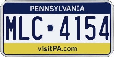 PA license plate MLC4154