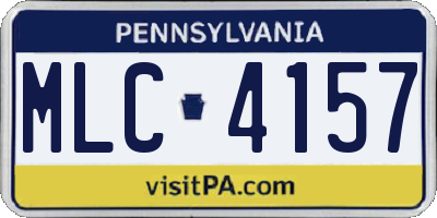 PA license plate MLC4157