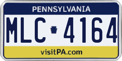 PA license plate MLC4164