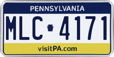 PA license plate MLC4171