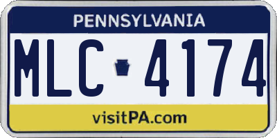 PA license plate MLC4174