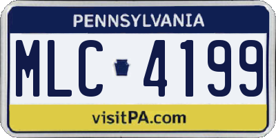PA license plate MLC4199
