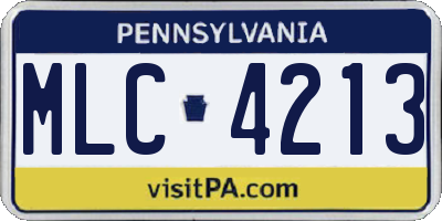 PA license plate MLC4213