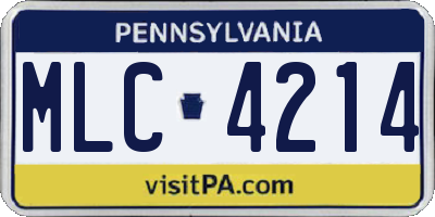 PA license plate MLC4214