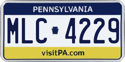 PA license plate MLC4229