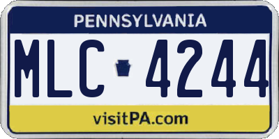 PA license plate MLC4244
