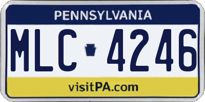 PA license plate MLC4246