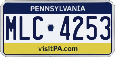 PA license plate MLC4253