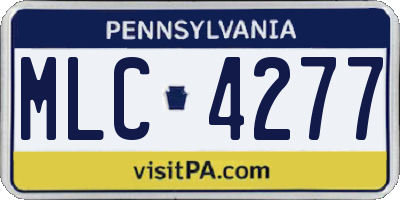 PA license plate MLC4277