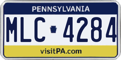 PA license plate MLC4284