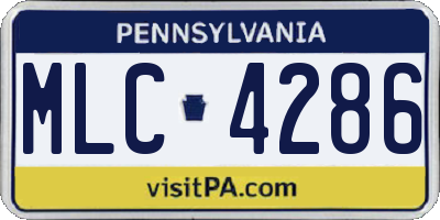 PA license plate MLC4286