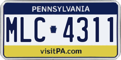PA license plate MLC4311
