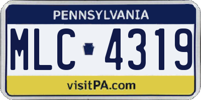PA license plate MLC4319