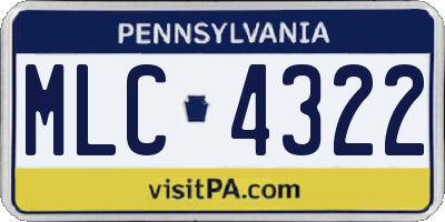 PA license plate MLC4322