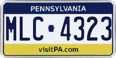 PA license plate MLC4323