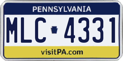 PA license plate MLC4331