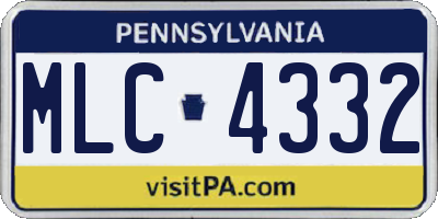 PA license plate MLC4332