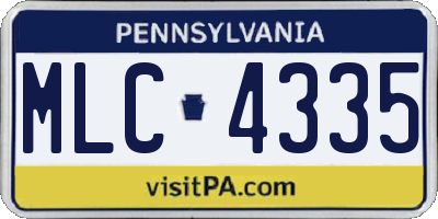 PA license plate MLC4335