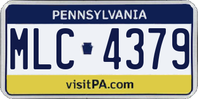 PA license plate MLC4379