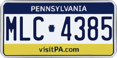 PA license plate MLC4385