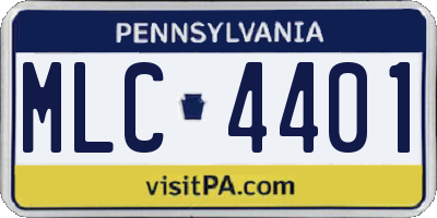 PA license plate MLC4401