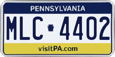 PA license plate MLC4402