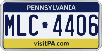 PA license plate MLC4406