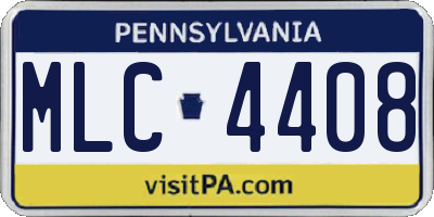 PA license plate MLC4408