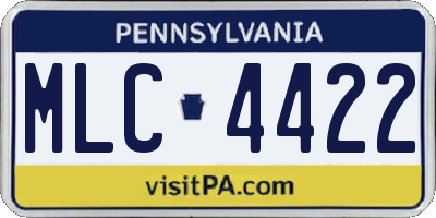 PA license plate MLC4422