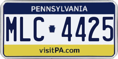 PA license plate MLC4425