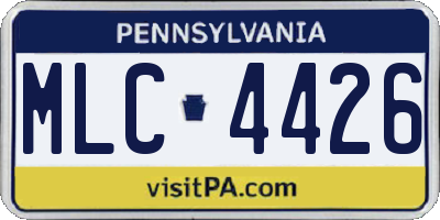 PA license plate MLC4426