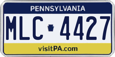 PA license plate MLC4427