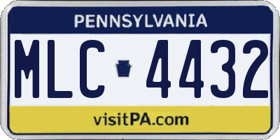 PA license plate MLC4432