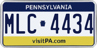 PA license plate MLC4434