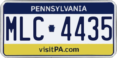 PA license plate MLC4435