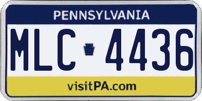 PA license plate MLC4436