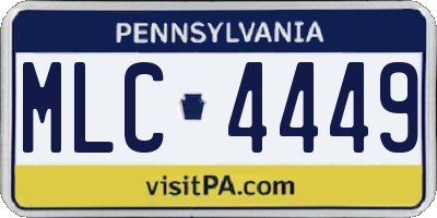 PA license plate MLC4449