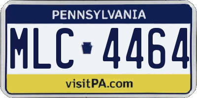 PA license plate MLC4464