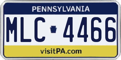 PA license plate MLC4466