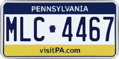 PA license plate MLC4467