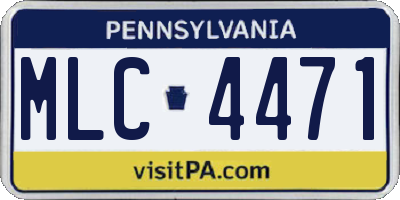 PA license plate MLC4471