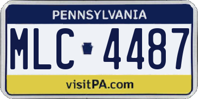 PA license plate MLC4487
