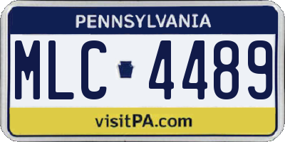 PA license plate MLC4489
