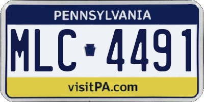 PA license plate MLC4491