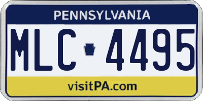 PA license plate MLC4495