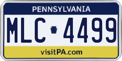 PA license plate MLC4499