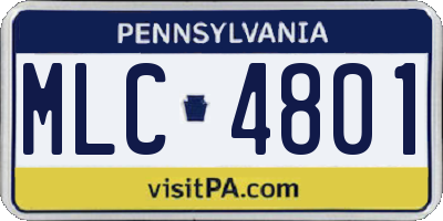 PA license plate MLC4801