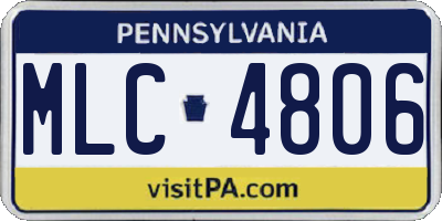 PA license plate MLC4806