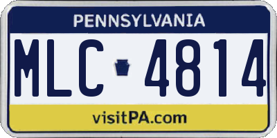 PA license plate MLC4814