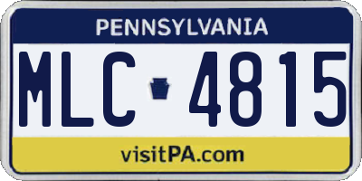 PA license plate MLC4815